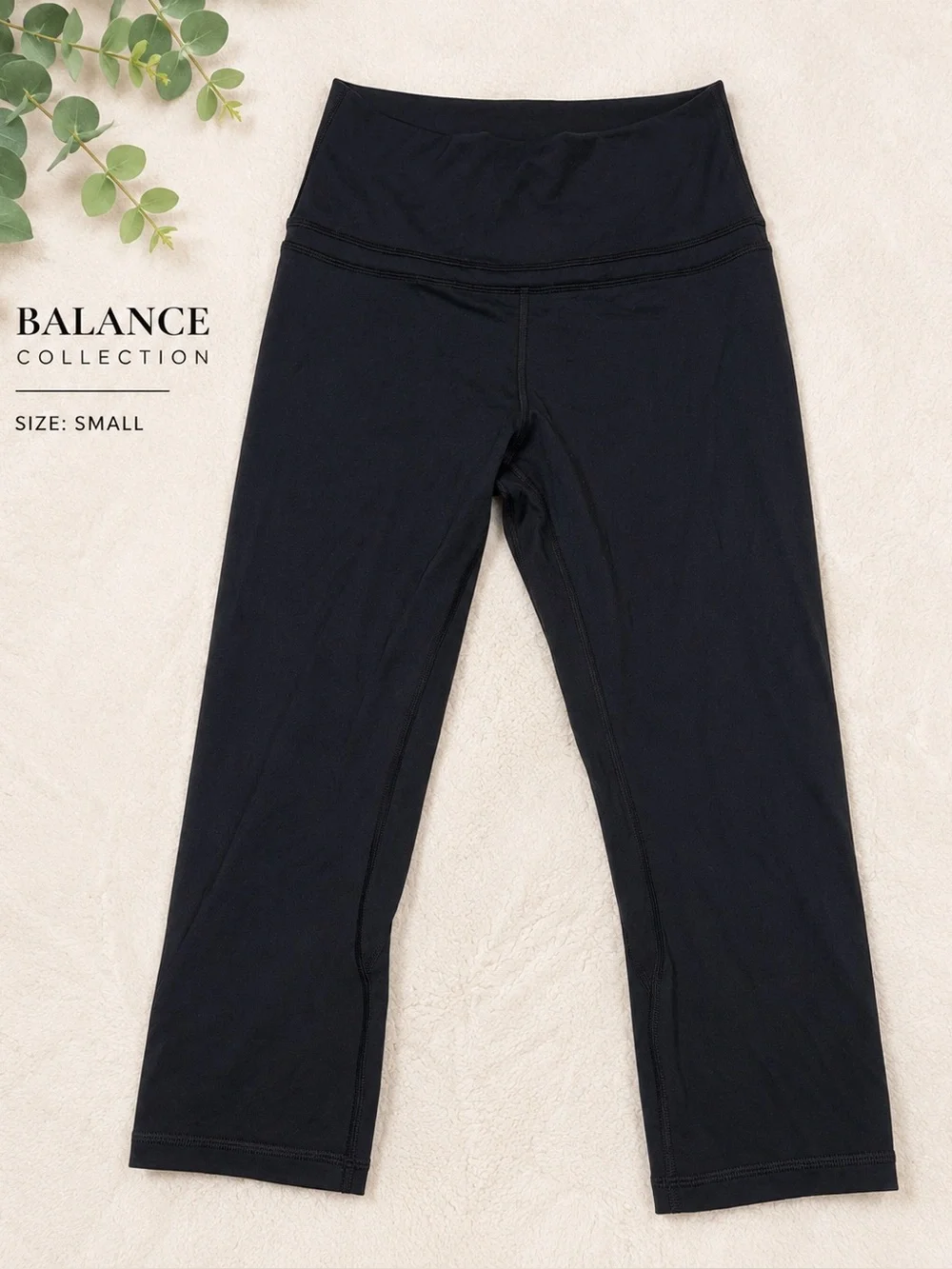 Balance Collection Black Cropped Capri Leggings Size Small High Rise Activewear - Picture 1 of 4